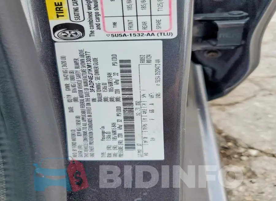 3FADP4EJ1KM130977 Photo# 12