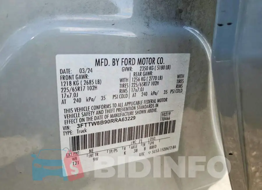 3FTTW8B90RRA63229 Photo# 12