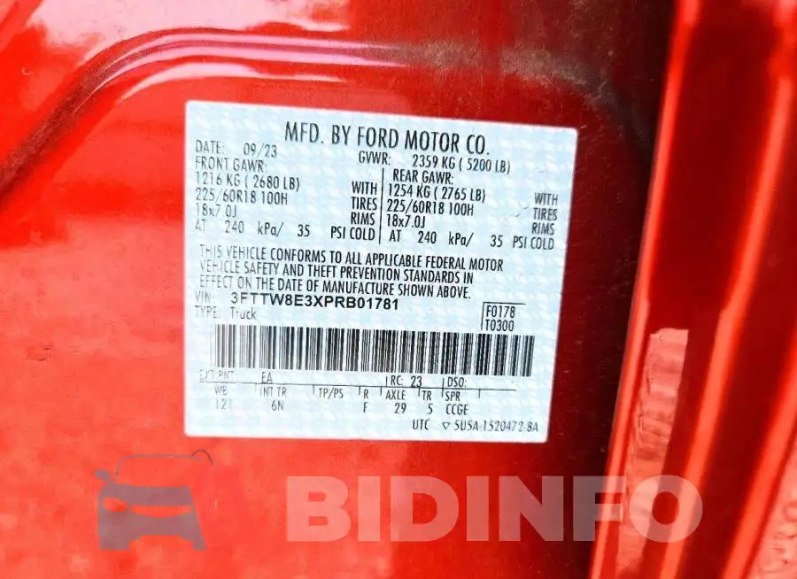 3FTTW8E3XPRB01781 Photo# 12