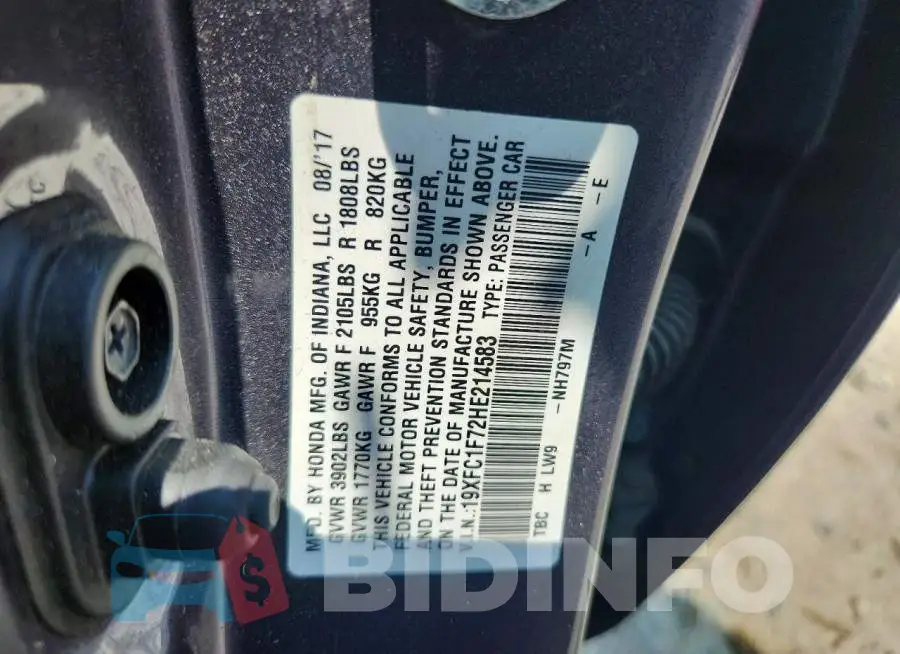 19XFC1F72HE214583 Photo# 12