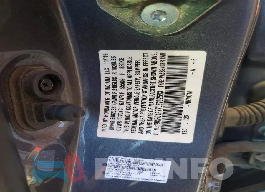 19XFC1F77LE202583 Photo# 13