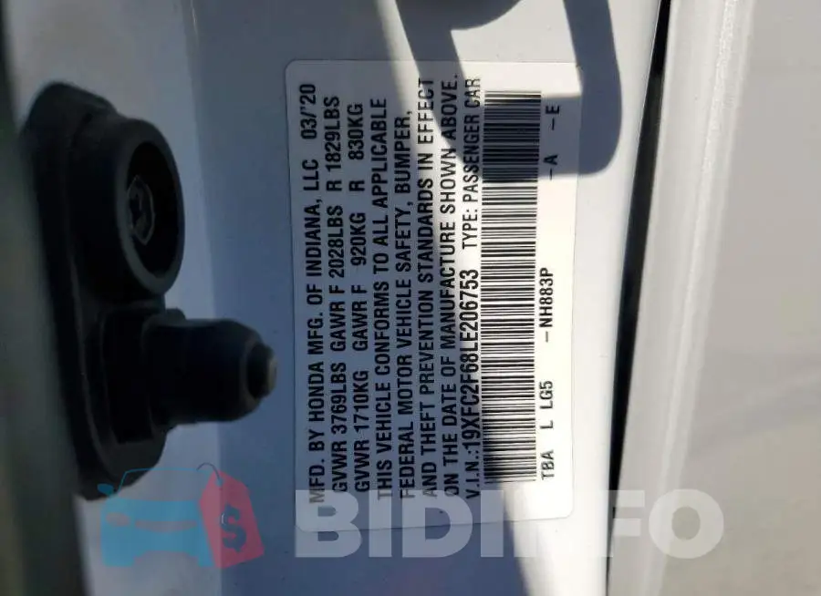 19XFC2F68LE206753 Photo# 12