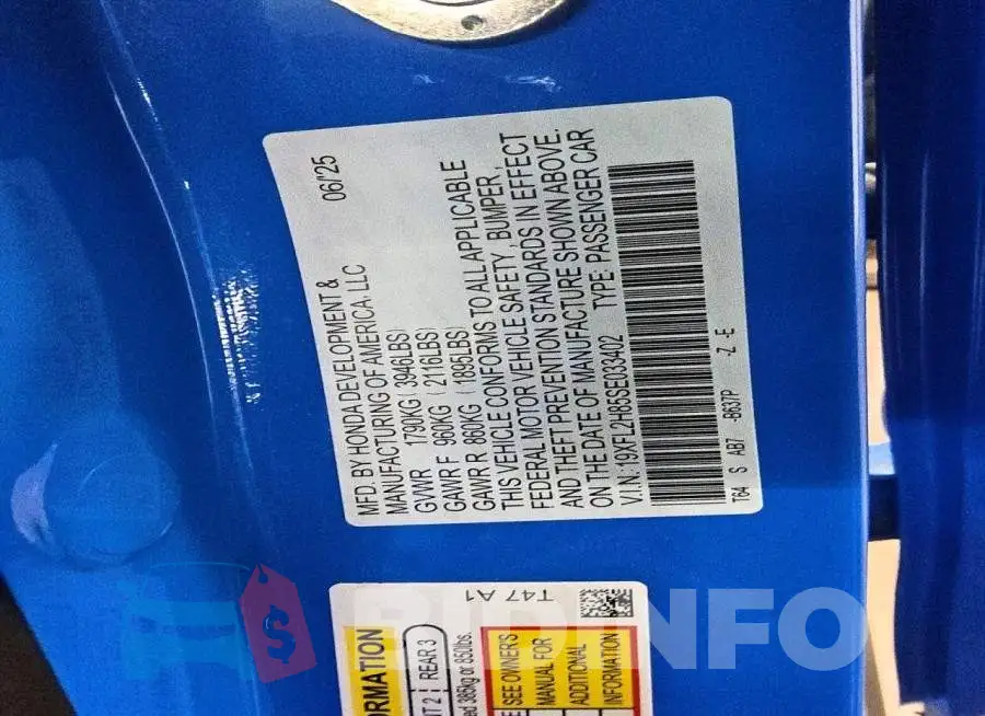 19XFL2H85SE033402 Photo# 12