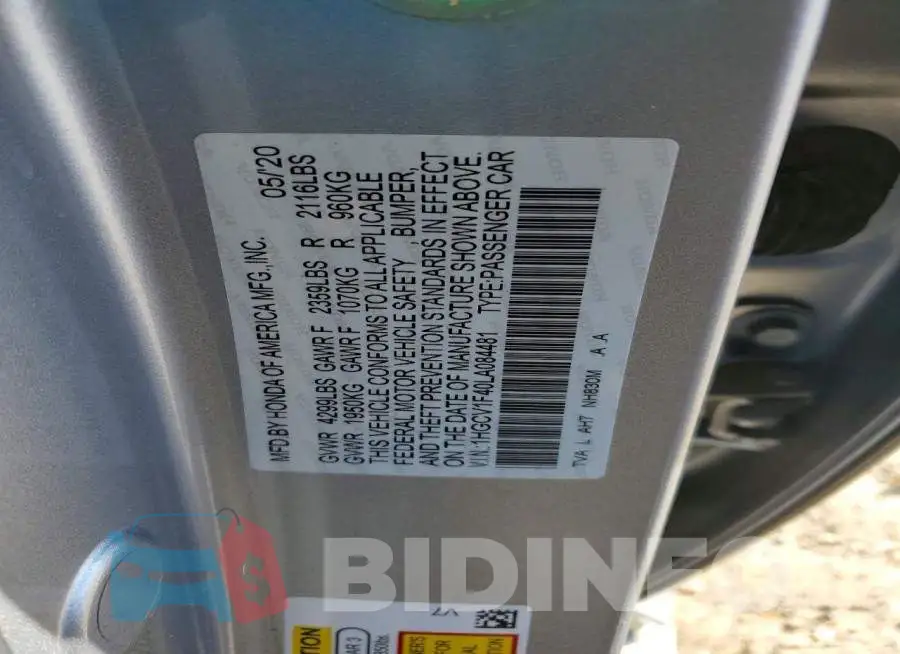 1HGCV1F40LA084481 Photo# 12