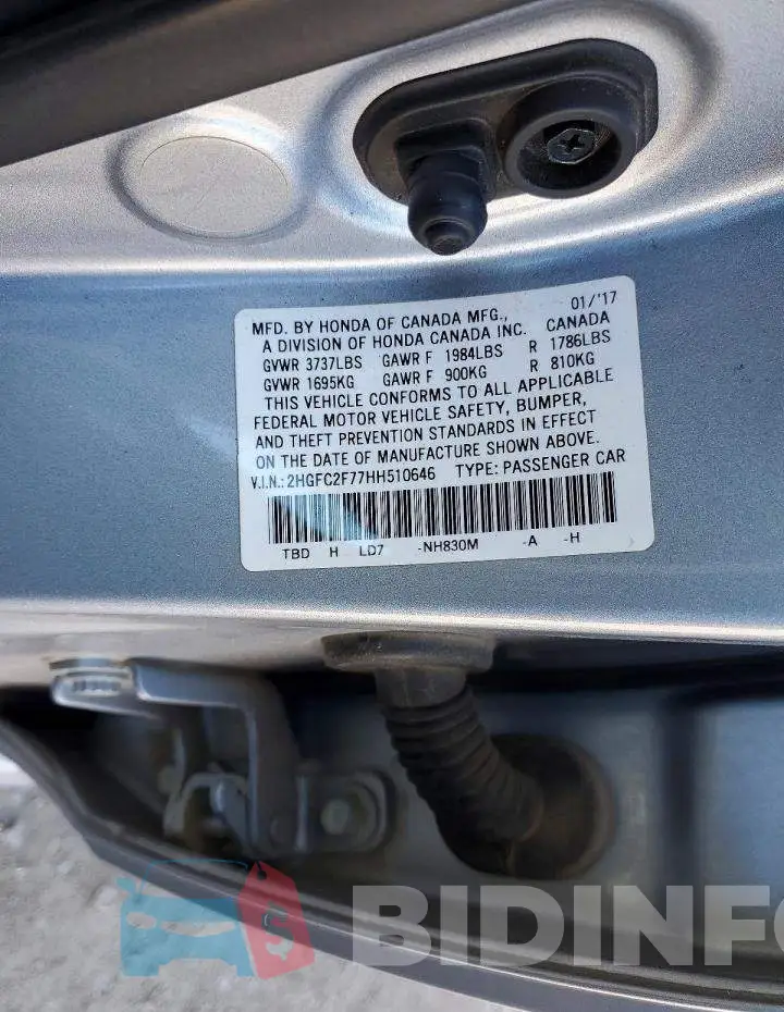 2HGFC2F77HH510646 Photo# 11