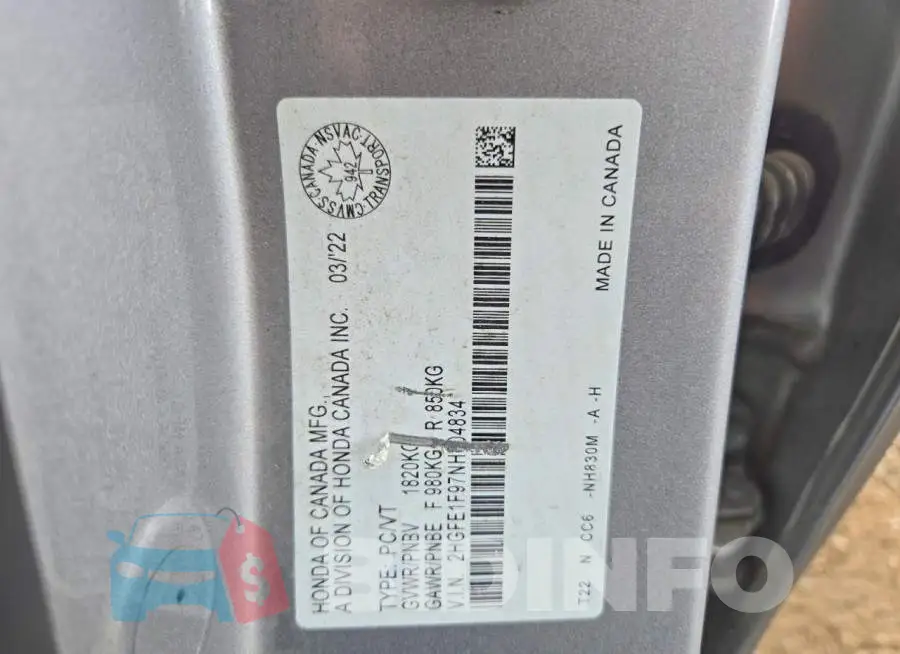 2HGFE1F97NH004834 Photo# 12