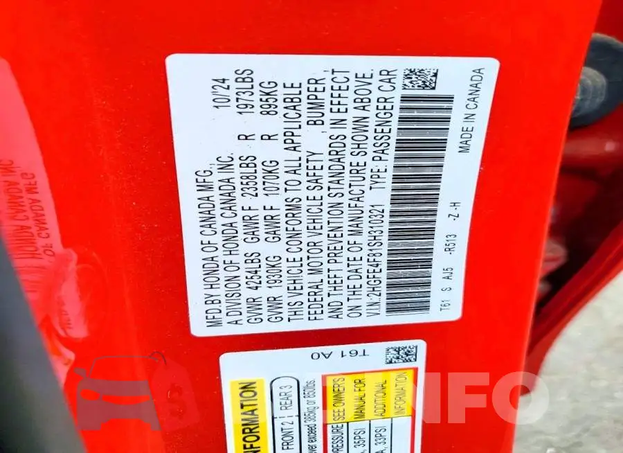 2HGFE4F81SH310321 Photo# 12