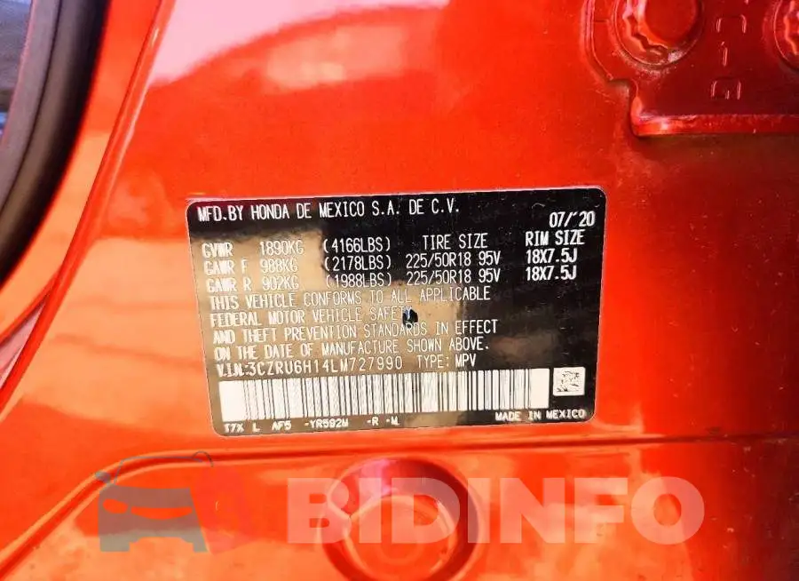 3CZRU6H14LM727990 Photo# 12