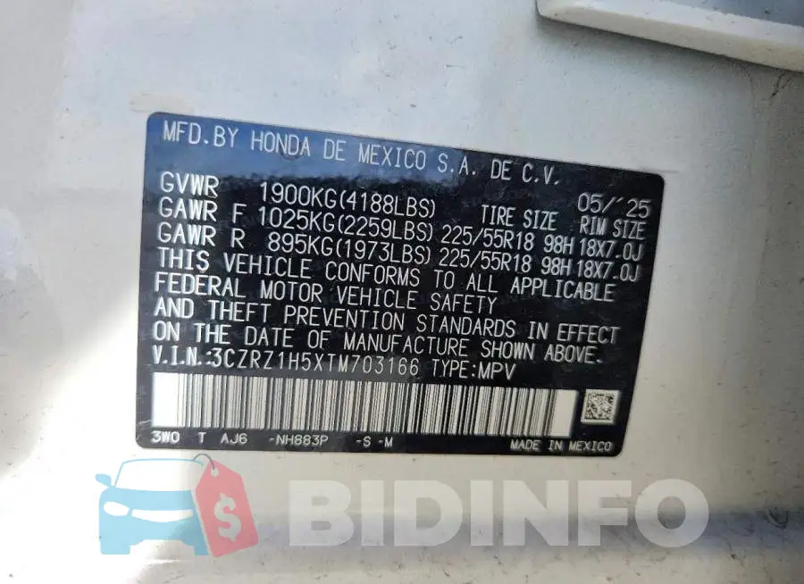 3CZRZ1H5XTM703166 Photo# 12