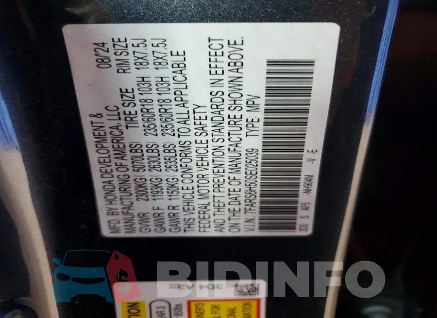 7FARS6H50SE025039 Photo# 13