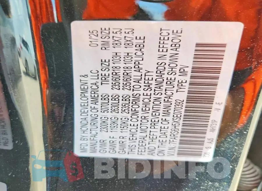 7FARS6H5XSE070392 Photo# 13