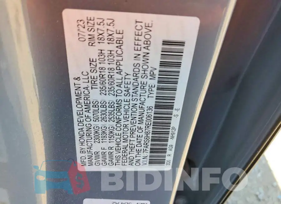 7FARS6H87RE006136 Photo# 13