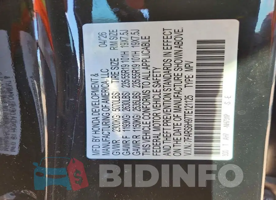 7FARS6H97TE121125 Photo# 14