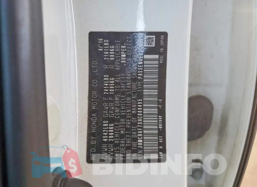 JHMCR6F7XHC008495 Photo# 12