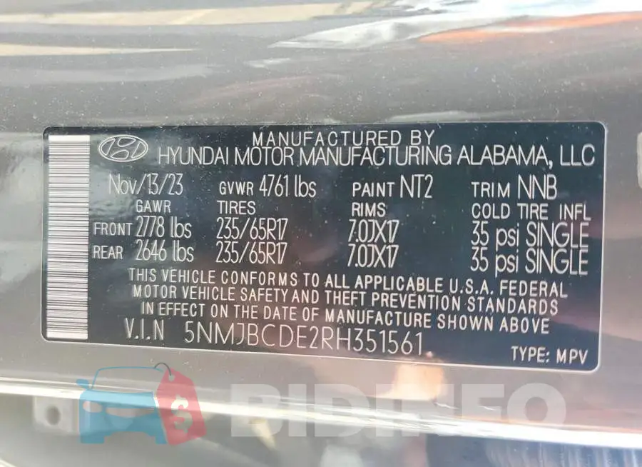5NMJBCDE2RH351561 Photo# 12