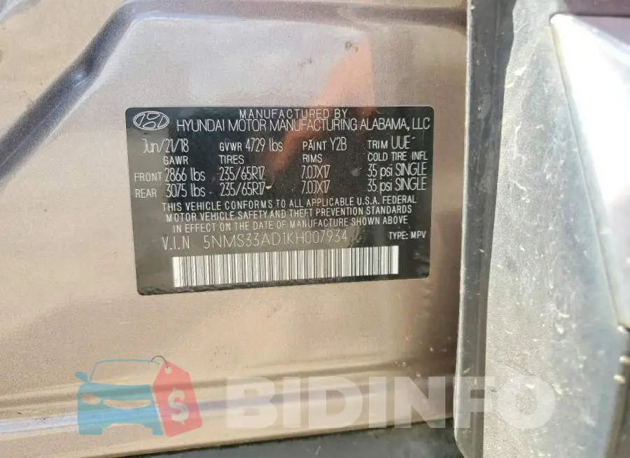 5NMS33AD1KH007934 Photo# 13