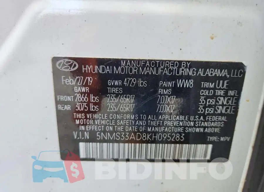5NMS33AD8KH095283 Photo# 13