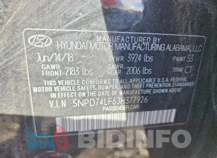 5NPD74LF6JH377926 Photo# 12
