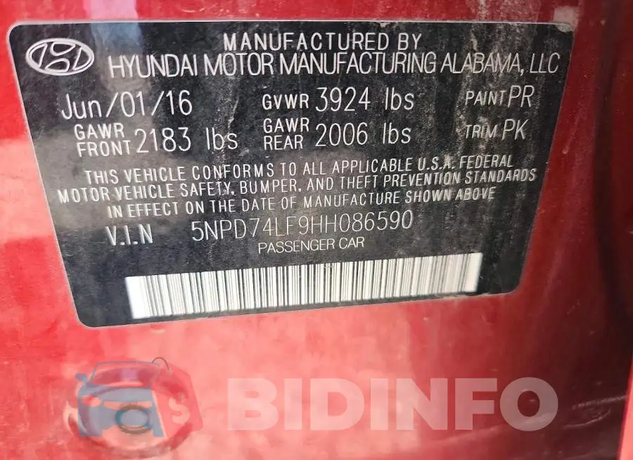 5NPD74LF9HH086590 Photo# 12