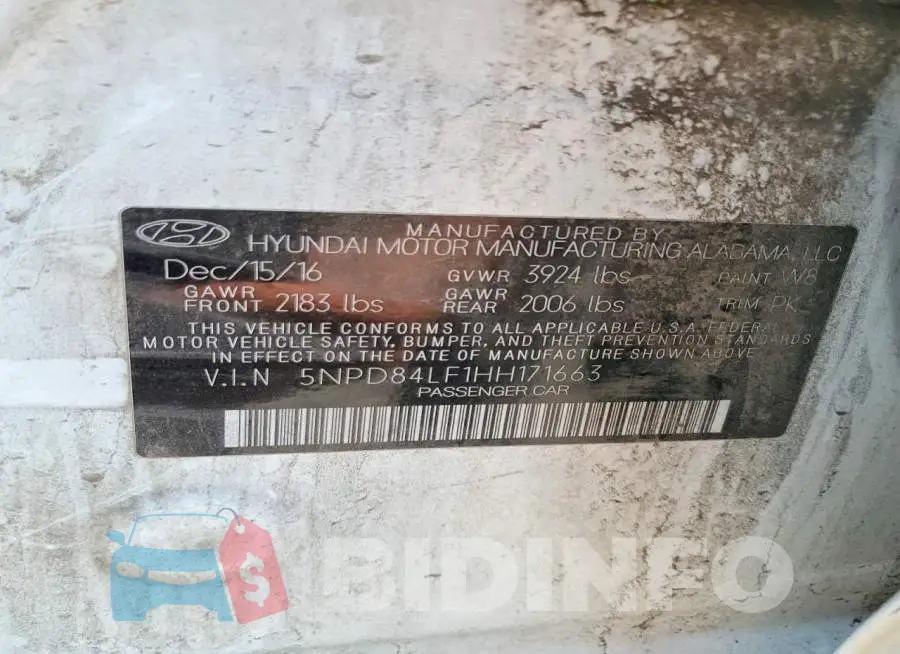 5NPD84LF1HH171663 Photo# 12