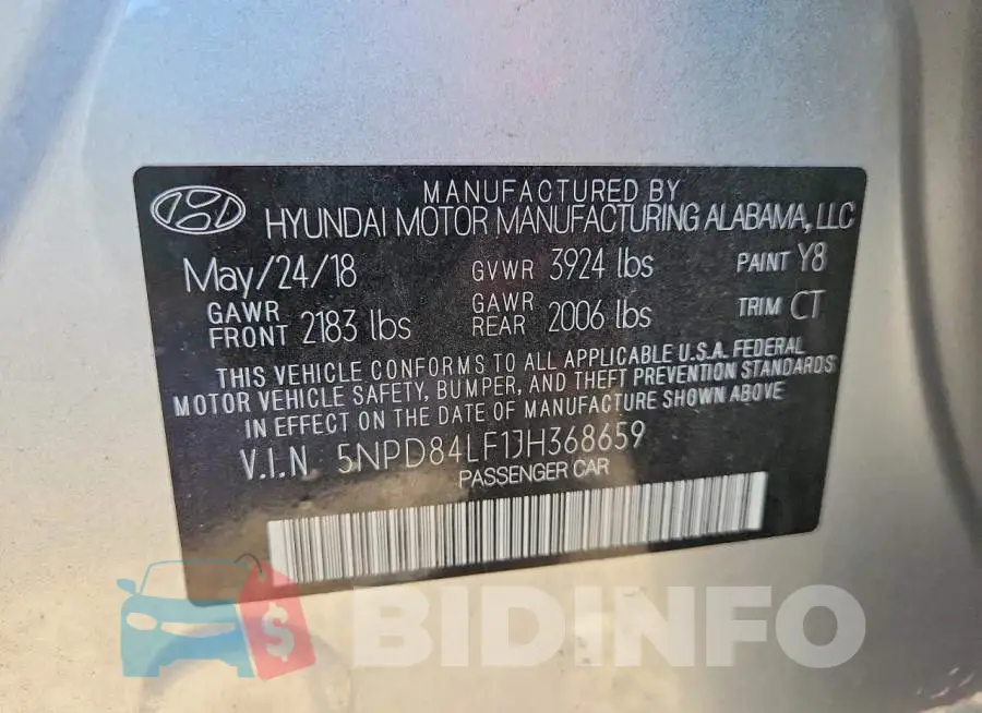 5NPD84LF1JH368659 Photo# 13