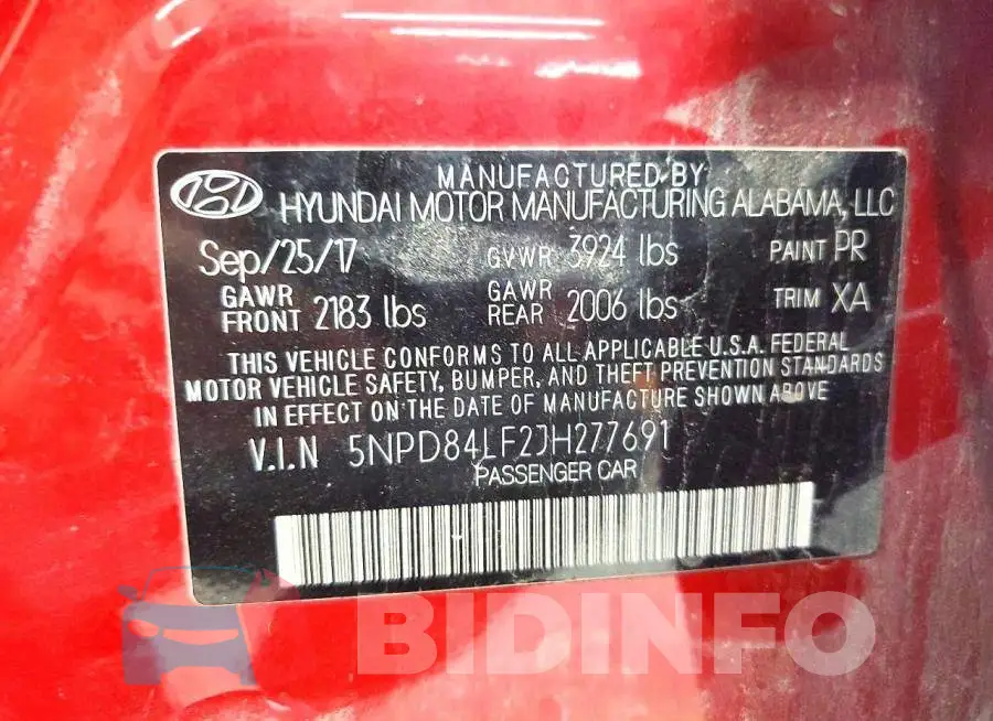 5NPD84LF2JH277691 Photo# 12