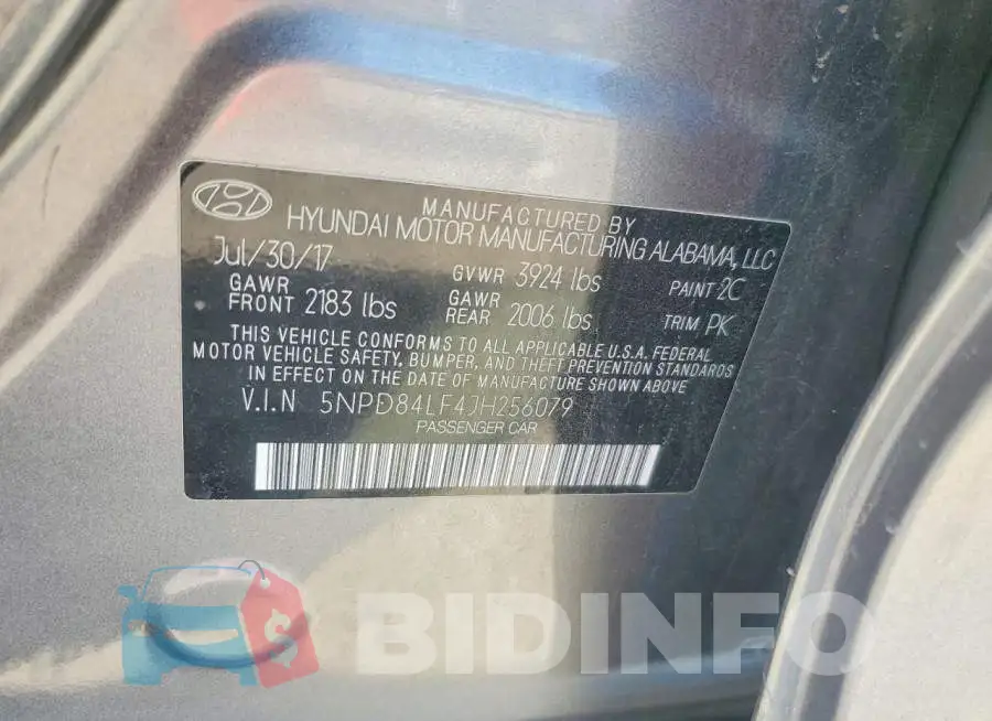 5NPD84LF4JH256079 Photo# 12