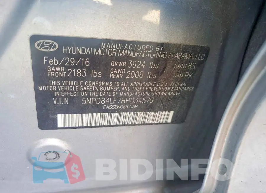 5NPD84LF7HH034579 Photo# 12