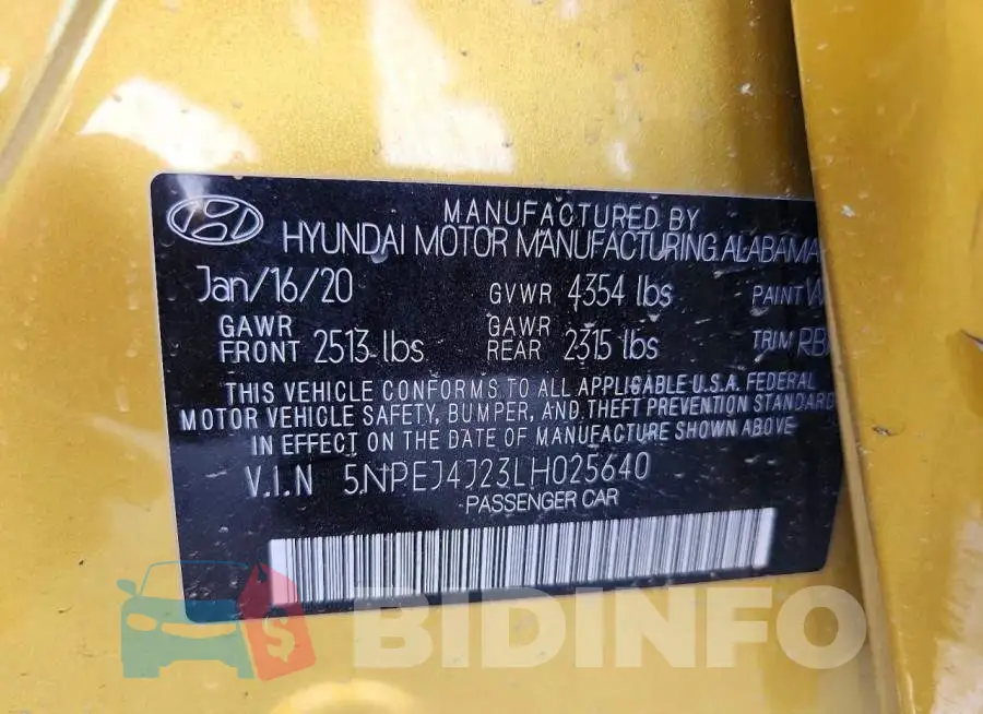 5NPEJ4J23LH025640 Photo# 13