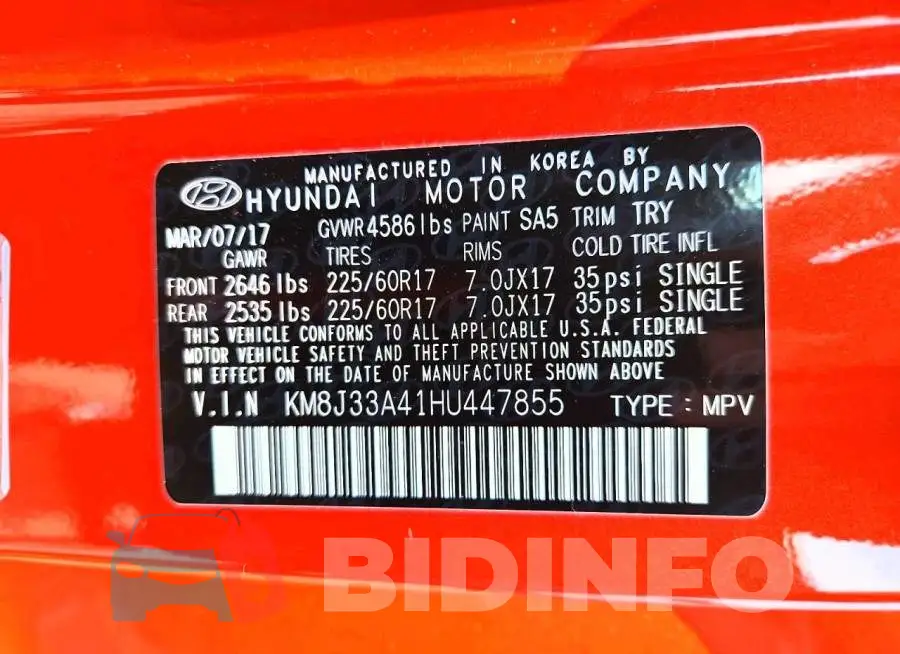KM8J33A41HU447855 Photo# 14