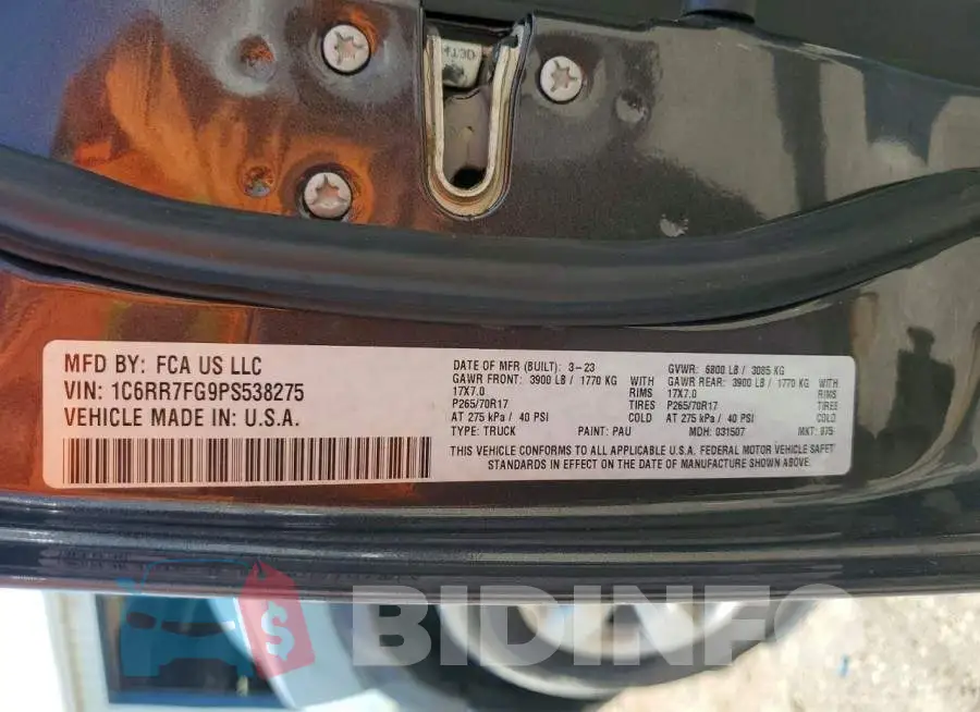 1C6RR7FG9PS538275 Photo# 12