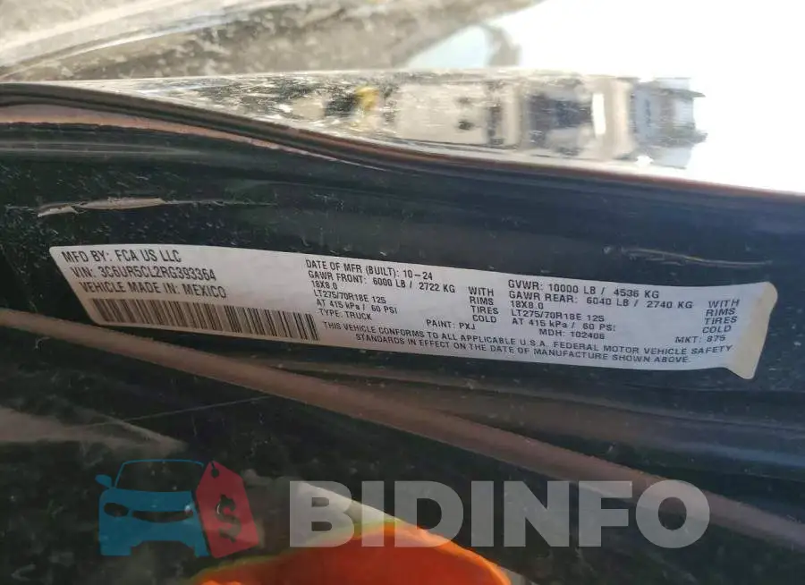 3C6UR5CL2RG393364 Photo# 12