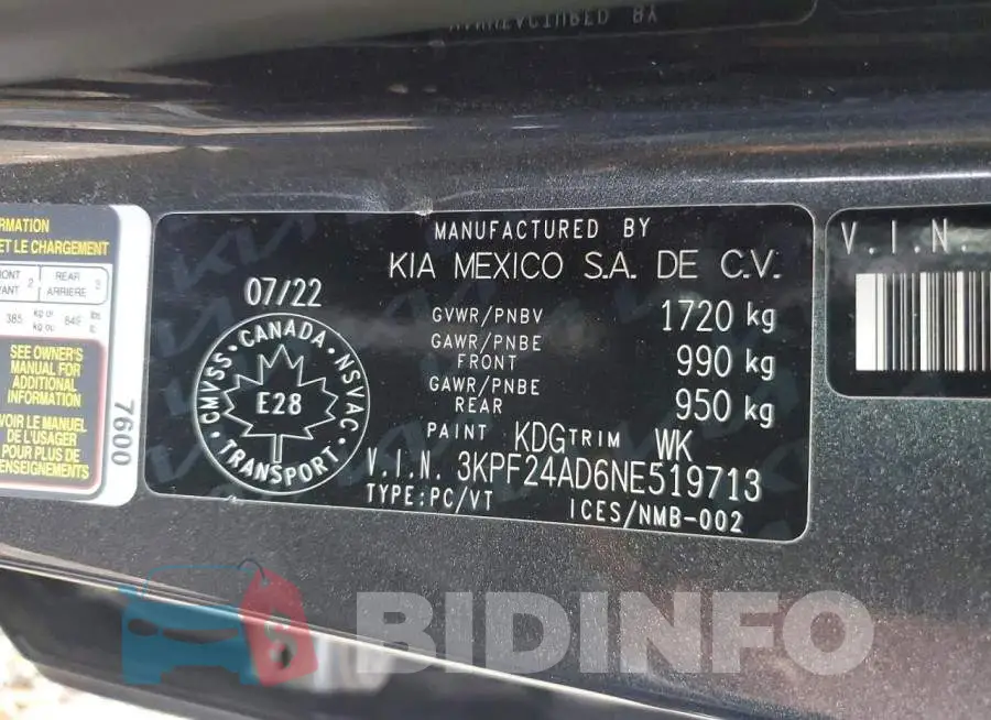 3KPF24AD6NE519713 Photo# 12