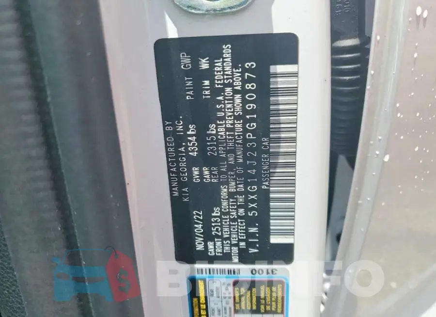 5XXG14J23PG190873 Photo# 13