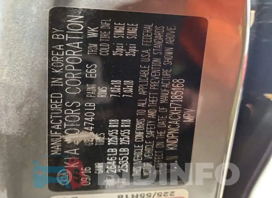 KNDPNCACXH7185168 Photo# 13