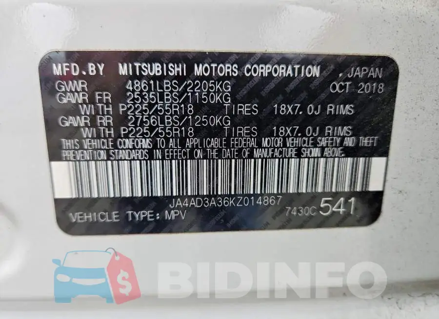 JA4AD3A36KZ014867 Photo# 13