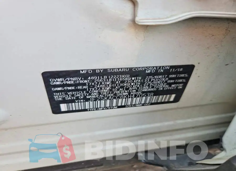 JF2SKACC8KH470538 Photo# 13