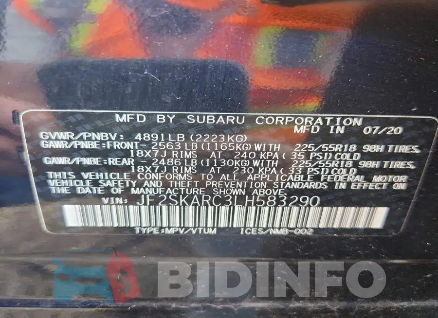 JF2SKARC3LH583290 Photo# 13
