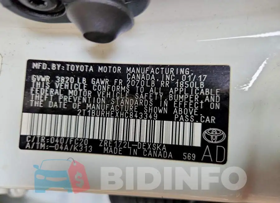 2T1BURHEXHC843349 Photo# 13