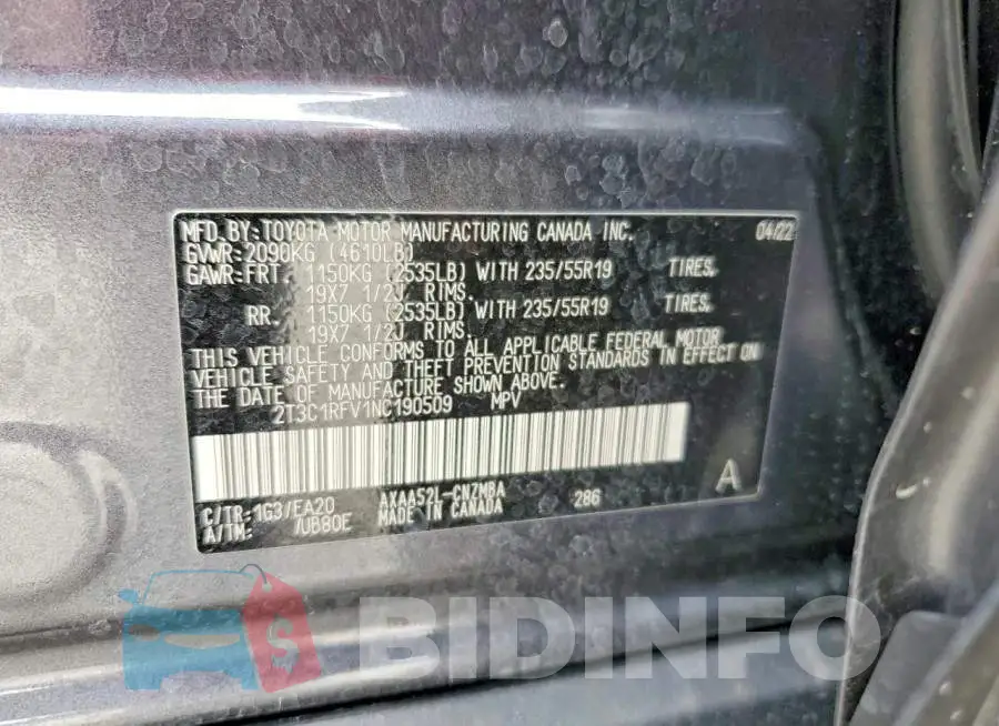 2T3C1RFV1NC190509 Photo# 14