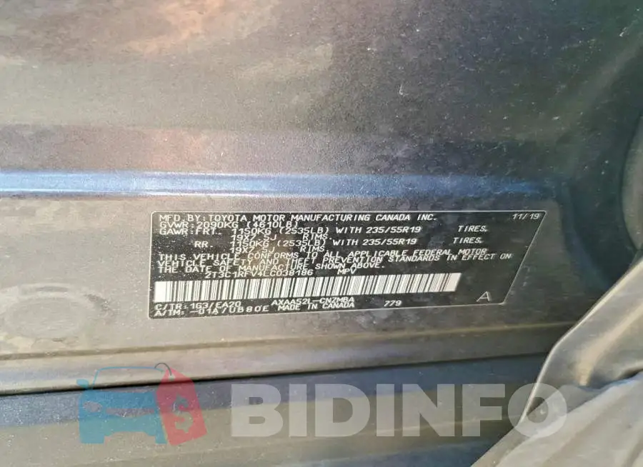 2T3C1RFV4LC038186 Photo# 12