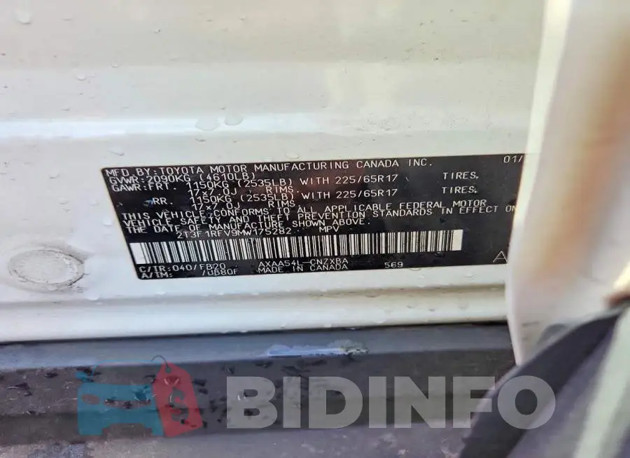 2T3F1RFV9MW175282 Photo# 14