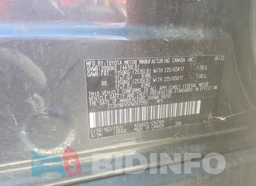 2T3H1RFV5PW267289 Photo# 13