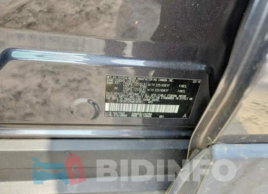 2T3H1RFV7KW018761 Photo# 12