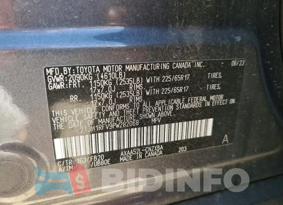 2T3H1RFV9PW282068 Photo# 12