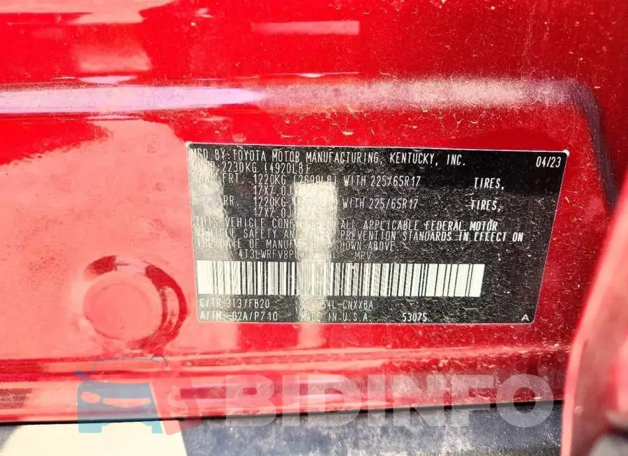 4T3LWRFV8PU092385 Photo# 13