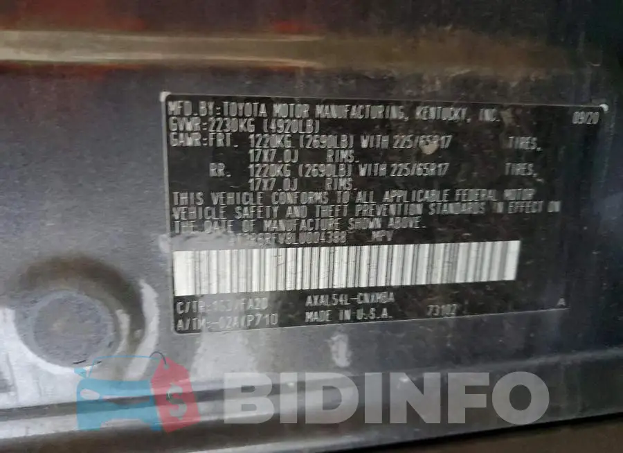 4T3R6RFV8LU004388 Photo# 12