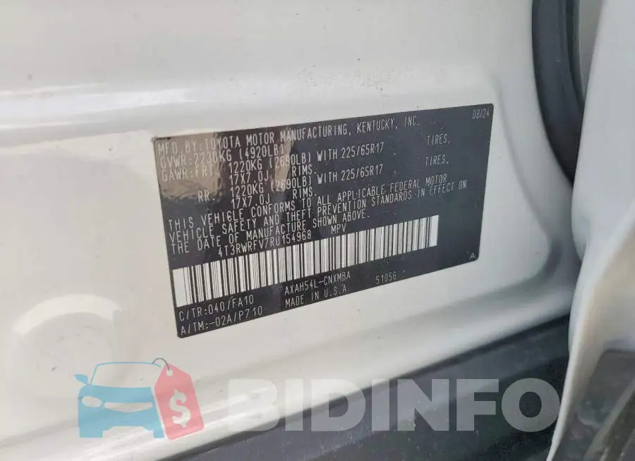 4T3RWRFV7RU154968 Photo# 13