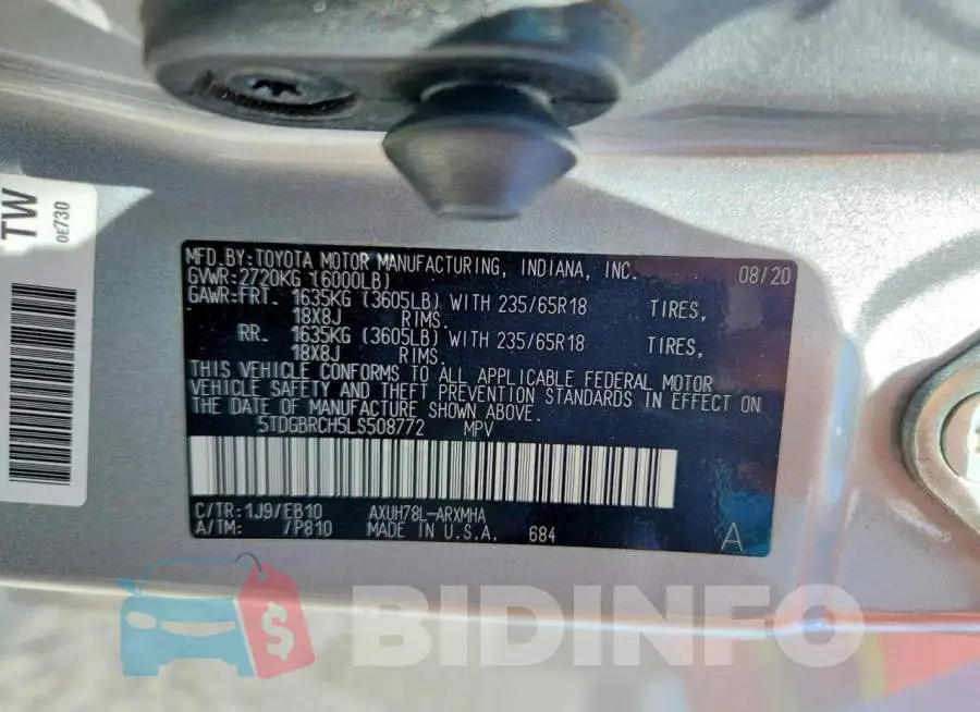 5TDGBRCH5LS508772 Photo# 14