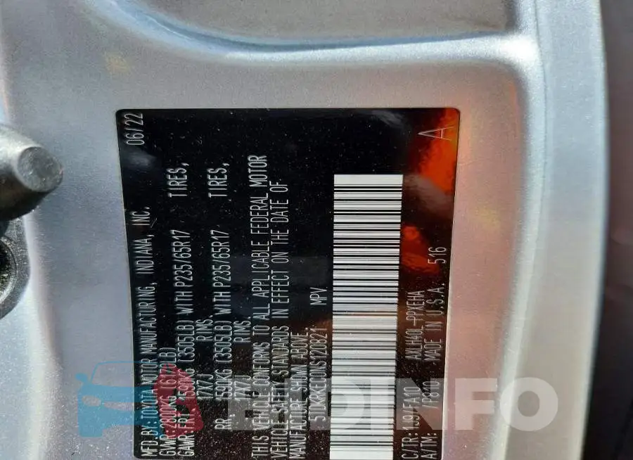 5TDKRKEC0NS120821 Photo# 13